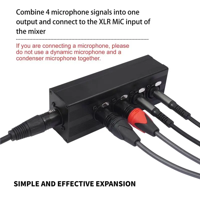 AA60 XLR Balanced Audio Splitter 3Pin Cable Extender Male Female for Live Stage Studio Black