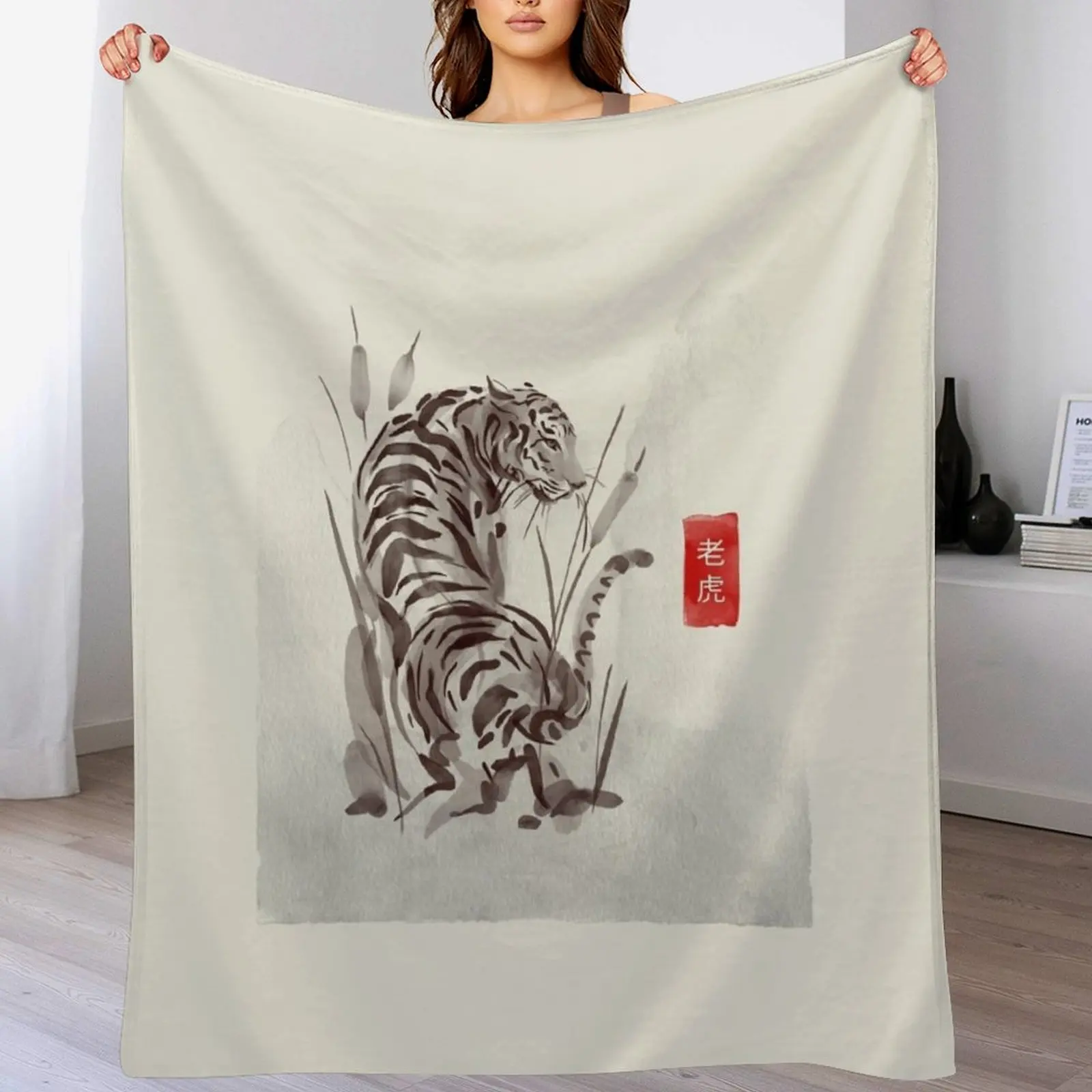 

The Old Age Japanese Tiger Throw Blanket Nap Cute christmas decoration Cute Plaid Blankets