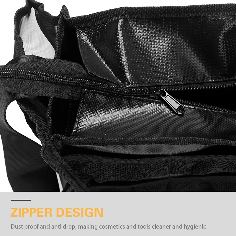 Portable Makeup Bag with Transparent Grid Design