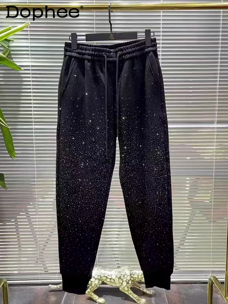 

2026 Men's Spring New Starry Sky Hot Diamond Sweatpants Loose Chic Pants Men's Fashion Versatile Comfort Trendy Sports Trousers