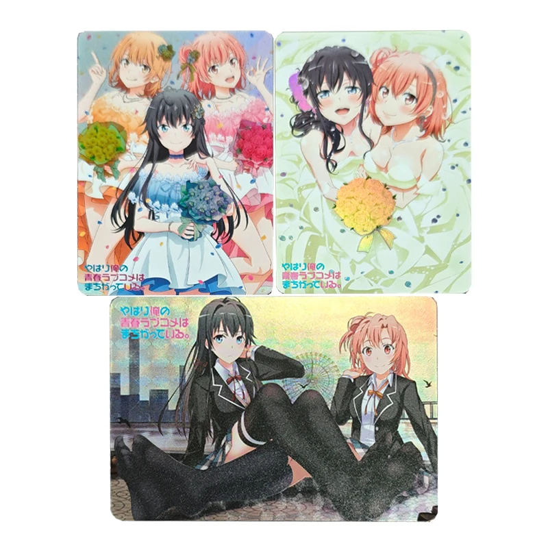 

3Pcs/set 59X86Mm Diy Goddess Story Yukinoshita Yukino Collection Card Refraction Color Flash Anime Card Gift Toys