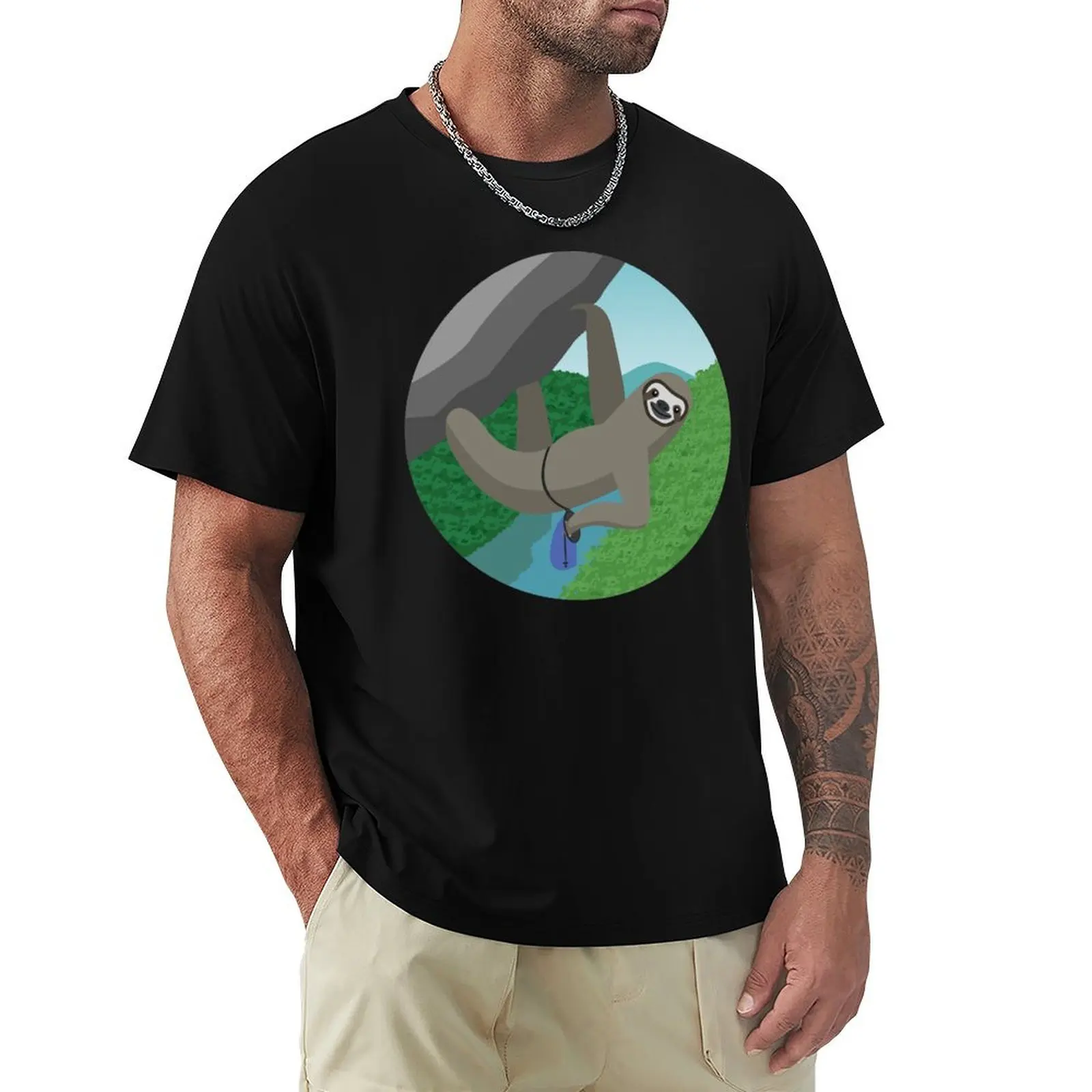 

Rock Climbing Sloth New River Gorge T-Shirt basketball graphic tees oversized t shirt oversized graphic tee Men's t-shirt