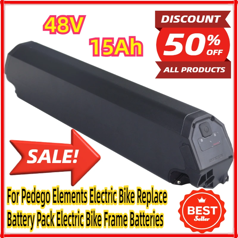 

For Pedego Elements Electric Bike Replace Battery Pack 48V 15Ah Electric Bike Frame Batteries