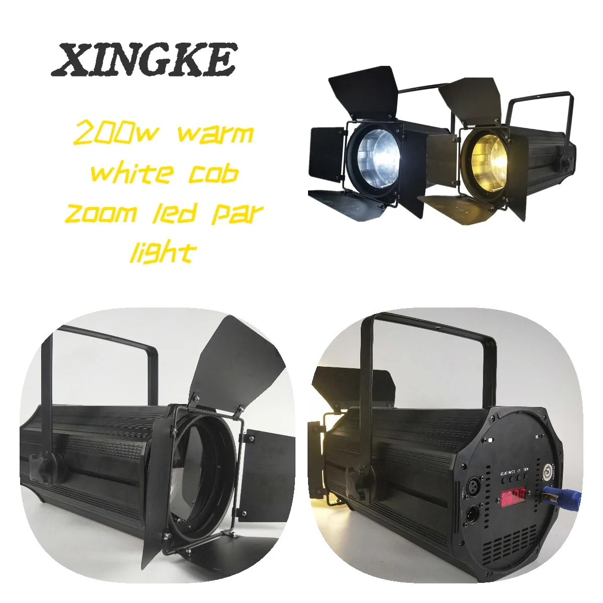 2Pcs/Lot Hot Selling Zoom Par Light LED 200W COB Focusing Warm White Light For Church Theater