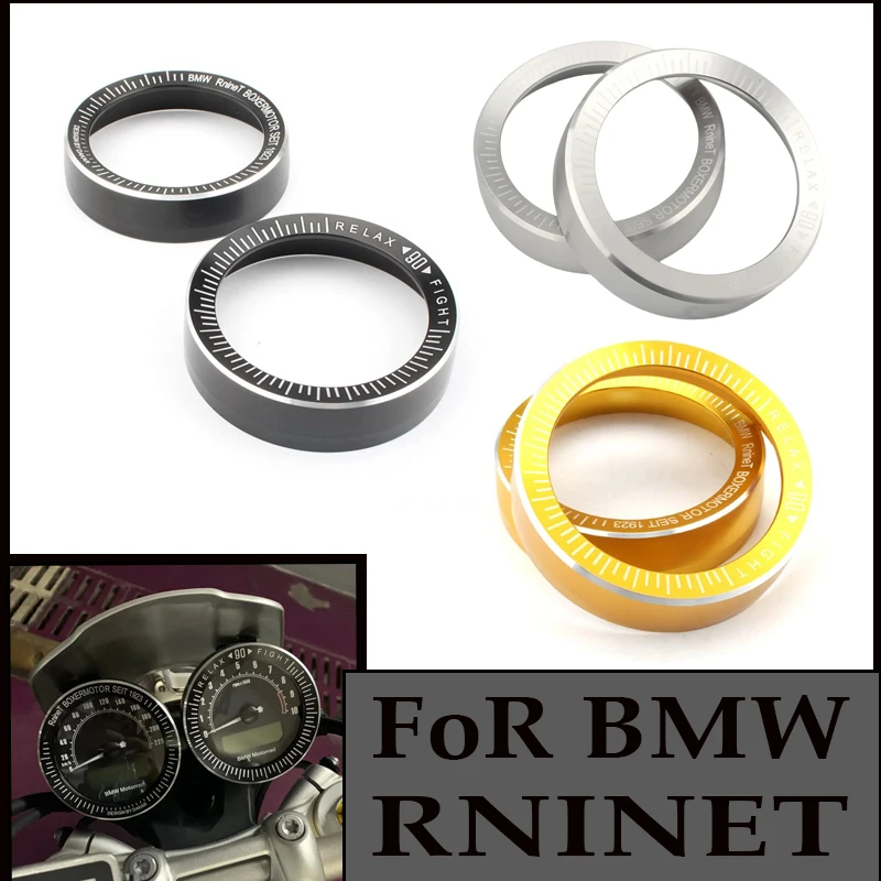 for R Nine T R9T 2018 2019 2020 2 Pieces CNC Aluminum Motorcycle Speedometer Bezel Gauge Ring Tachometer Odometer Trim Cover