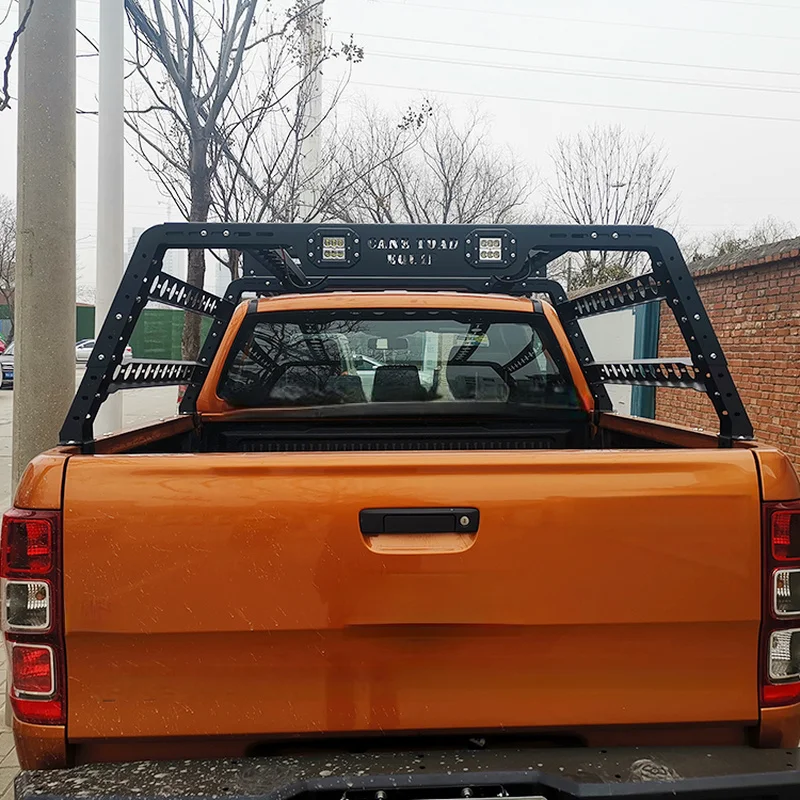High Quality Heavy Duty Adjustable Steel Pickup Bed Rack Big Load Capacity Anti Roll Bar DIY Camping Accessories