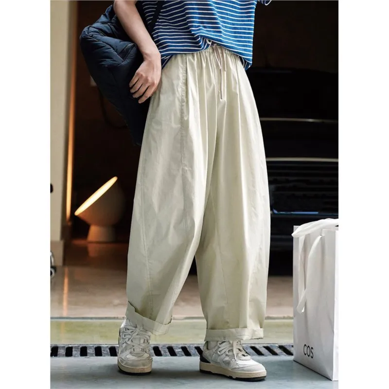 

Новые летние широкие повседневные брюки-шаровары Johnature, свободные эластичные брюки с высокой талией, защита от солнца, тонкие брюки для женщин