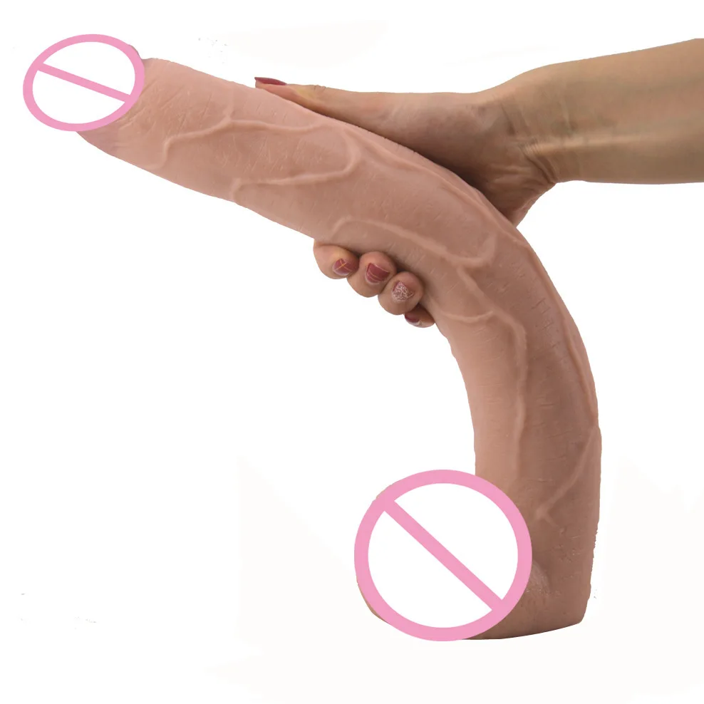 15,5-Zoll langer gefälschter Penis realistisches weiches Silikon großer Saugnapf-Dildo Analplug G-Punkt-Simulator weiblich männlich Vaginalmassage