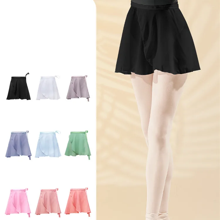 Women Ballet Skirts Lace-up Chiffon Skirts Dance Skirts Adults Girls Leotards Skirt Ballet Practice Dancing Mini skirts Tutu