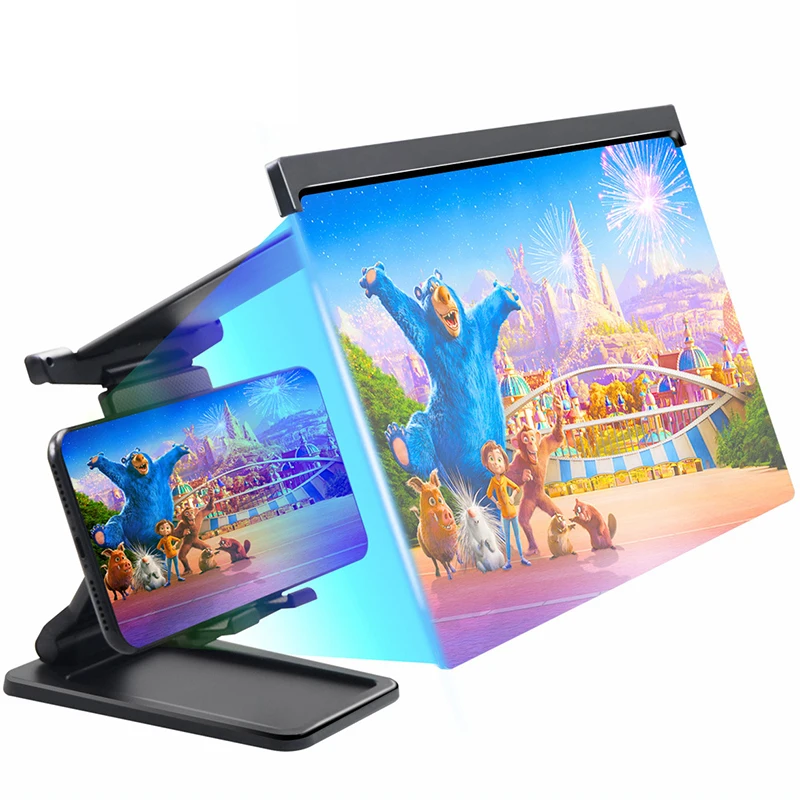 

12-дюймовый усилитель экрана телефона, съемная подставка для телефона, увеличительное стекло, лупа, HD-видеоусилитель, увеличенный кронштейн для экрана