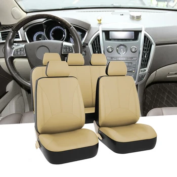 Juste de siège de voiture universelle en cuir PU, housse de protection respirante, coussin de protection, accessoires d'intérieur de voiture, nouveau, 9 pièces