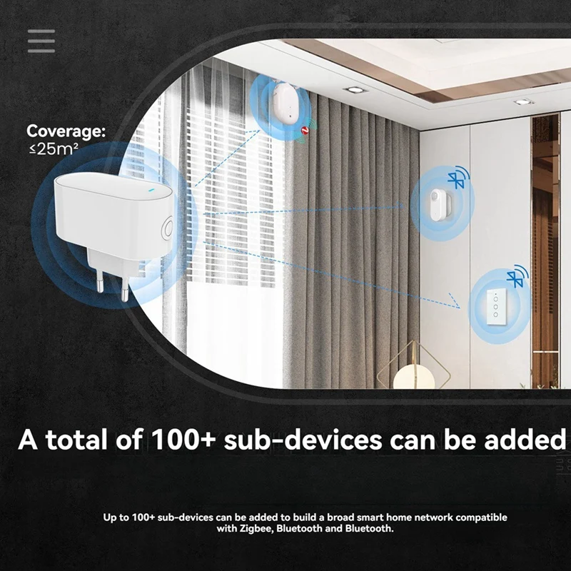 Tuya Zigbee Gateway Hub Multi-Mode Zigbee Gateway Bridge Bluetooth Mesh Hub For Smart Home Automation EU Plug