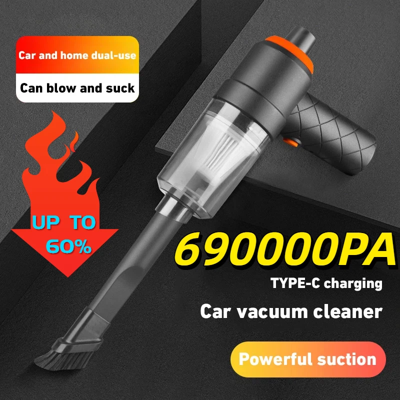 New Style 690000Pa Wireless Car Vacuum Cleaner 120W 1200mah High-power Vacuum Cordless Handheld Auto Portabale Vacuum Cleaner