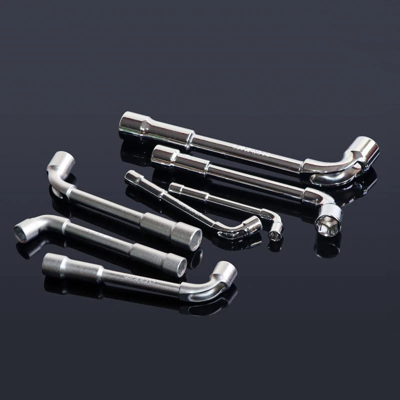 6-24mm L Shape Socket Wrench With Hollow Double End Outer Hexagon Pipe Perforation Elbow Wrench Nut Driver Remover