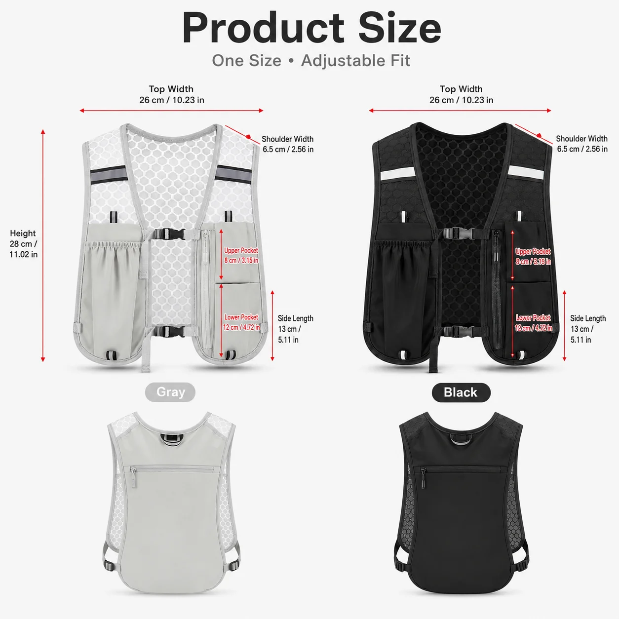 New Running Water Bottle Storage Vest Lightweight Running Vest Reflective Hydration Water Chest Pack With Phone Holder