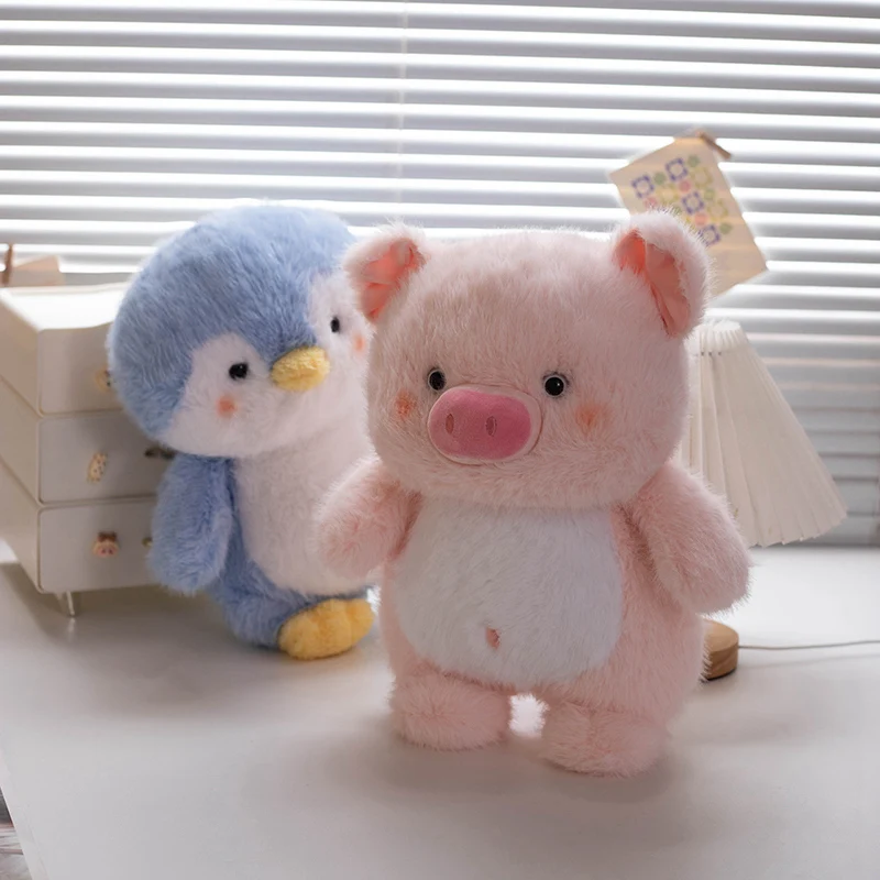 TreasuringU Penguin Plush ของเล่นน่ารักสุนัขหมูนุ่มตุ๊กตาอบอุ่นคริสต์มาสสัตว์ไดโนเสาร์ Plushie House หมอนของขวัญวันเกิด