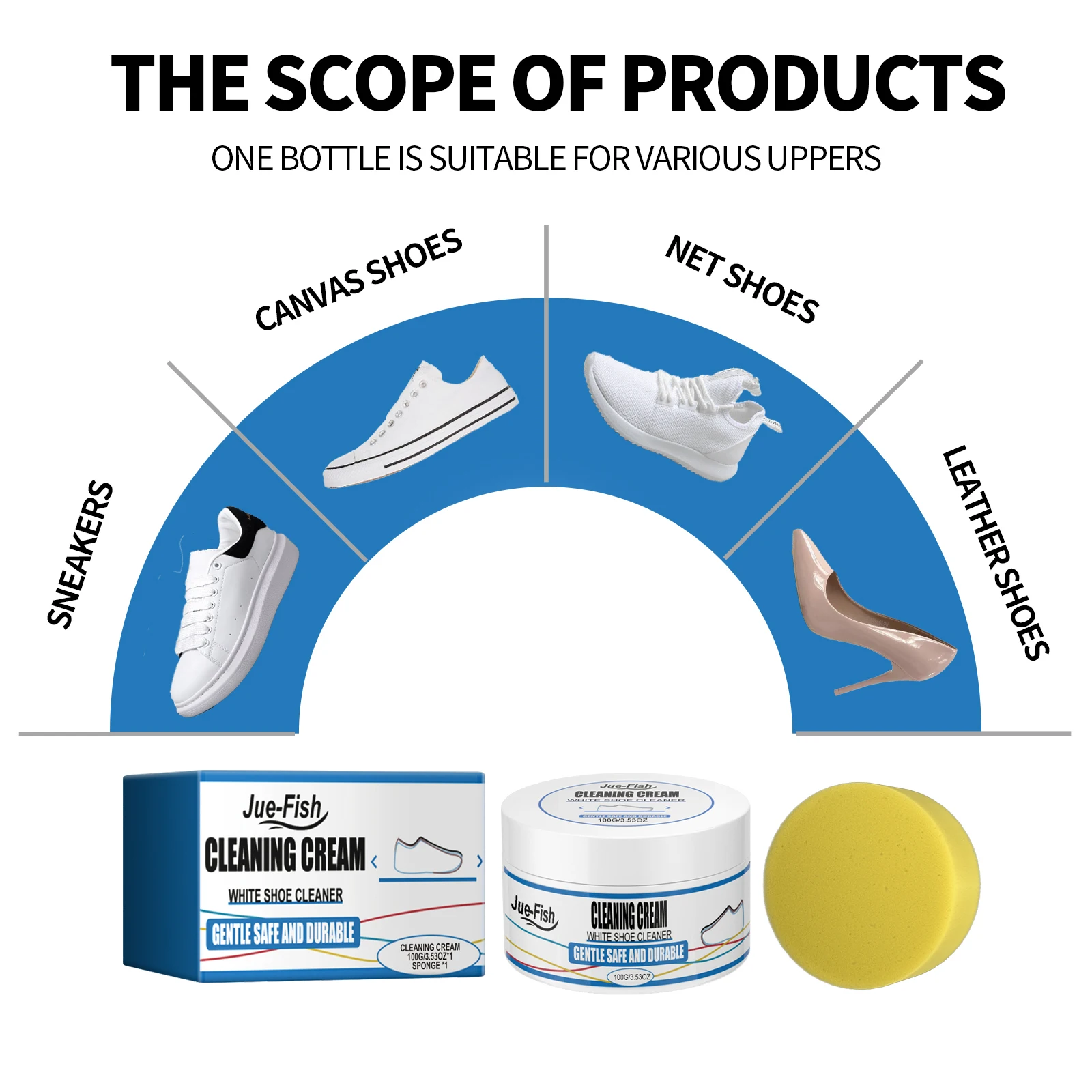 Multi-purpose Shoe Cleaning Cream Remove Yellow Edge Gentle Stain Removal Brightening Powerful Decontamination Sneaker Cleaner - view 4