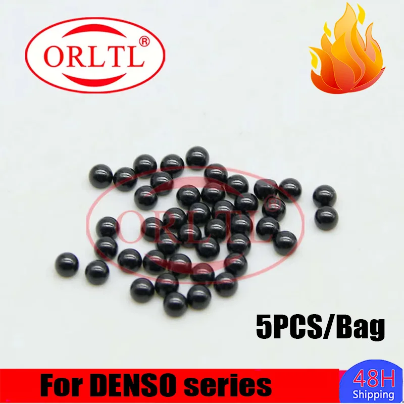 

5 шт./пакет, запасные части для дизельных форсунок, полусферные шарики OR1007, ремонт впрыска топлива, черный полушаровой клапан, шарик для DENSO
