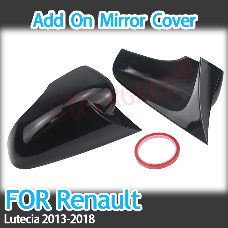 

Glossy Black Add-on Car Rear View Door Wing Side Mirror Cover Caps Shell Case for Renault Lutecia 2013 2014 2015 2016 2017 2018