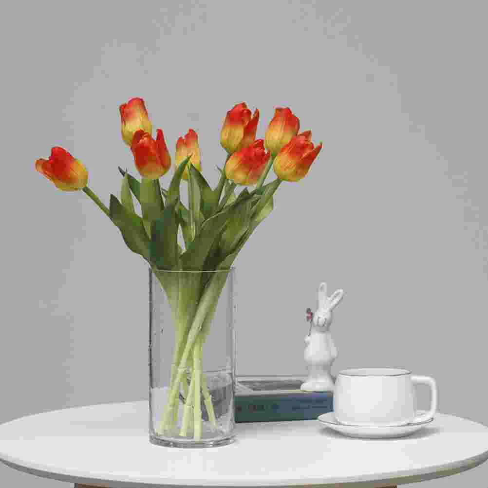 

4 Pcs Over Glued Tulips Outdoor Decorations Simulation Flowers Faux Moisturizing Desktop Simulated Pe Home Decors Bridesmaid