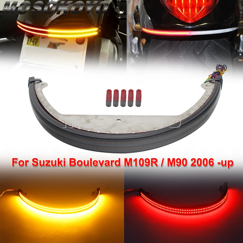 Dual Light Flowing Sequential Switchback Rear Tail Lights For Suzuki Boulevard M109 R M109R M90 2006 -up LED Turn Signal Lamp