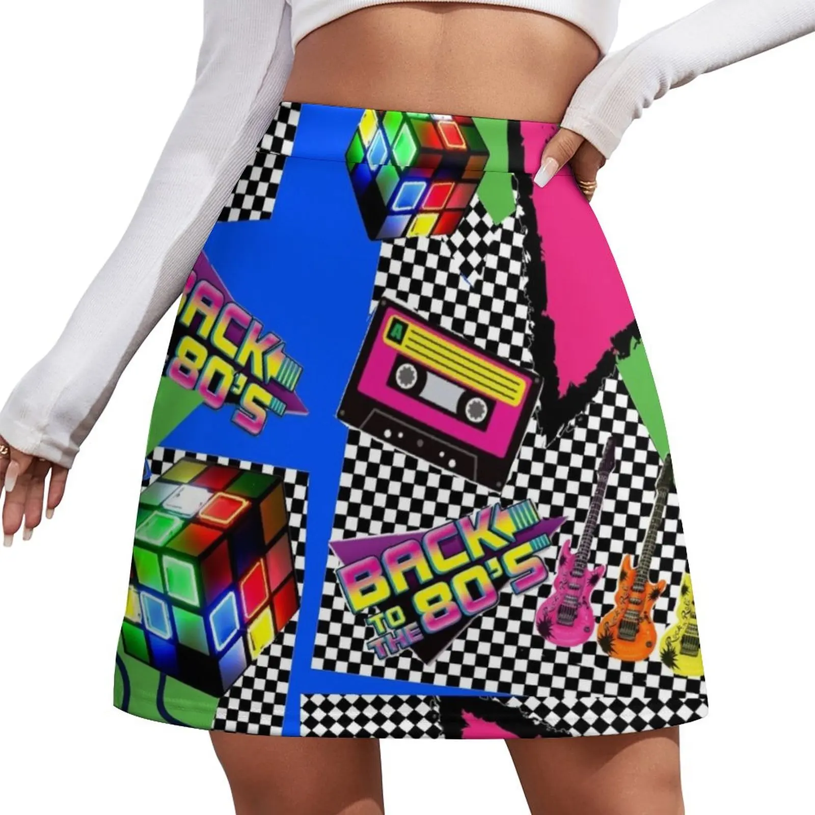 

Neon Eighties Mini Skirt novelty in clothes mini skirts luxury clothes women skirts for woman Mini Skirt