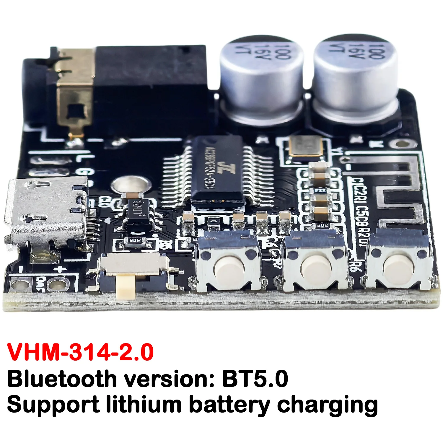 Bluetooth Audio Receiver Board 3.7-5V VHM-314 2.0 Bluetooth 5.0 MP3 Amplifier Lossless Decoder Wireless Stereo Music XY-BT-Mini