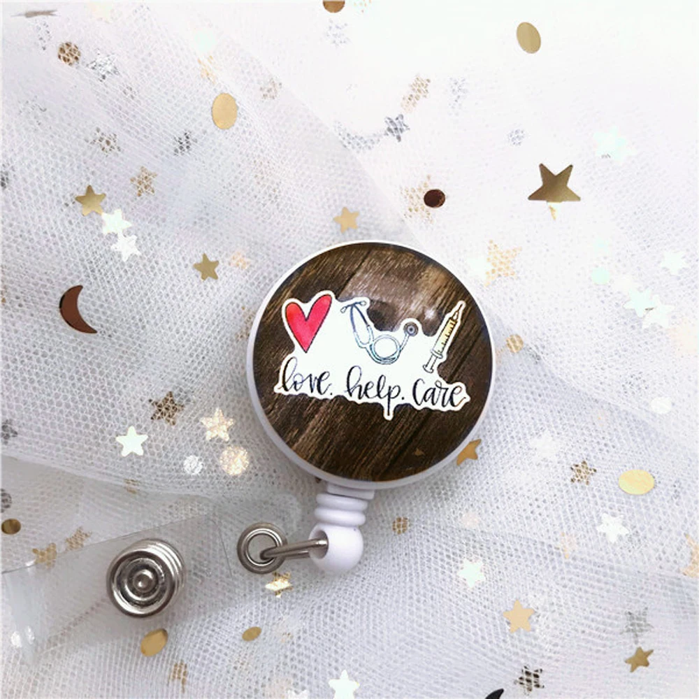 

Students Hospital Cartoon Reel Clip Medicine Retractable Badge Reel Name Card Holder Nurse Doctor Badge Holder