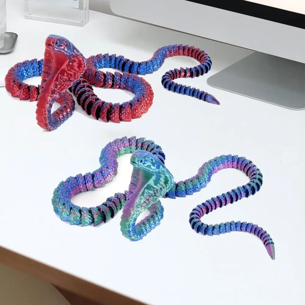 

Flexible 3D Printed Snake Realistic Multicolor Simulated Snake Ornament 50.5cm Viper Animal Simulation Model Halloween