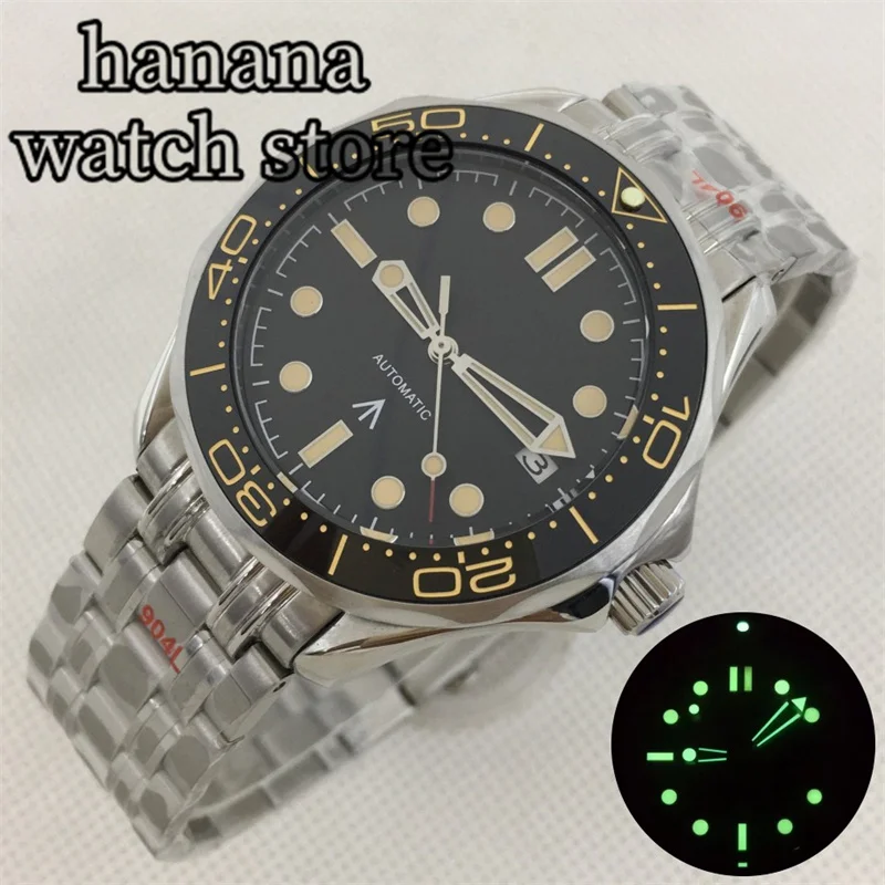 BLIGER 41mm Men's Automatic Mechanical Watch 24 Jewel NH35A MIYOTA 8215 PT5000 Movement Black dial sapphire glass Luminous Index