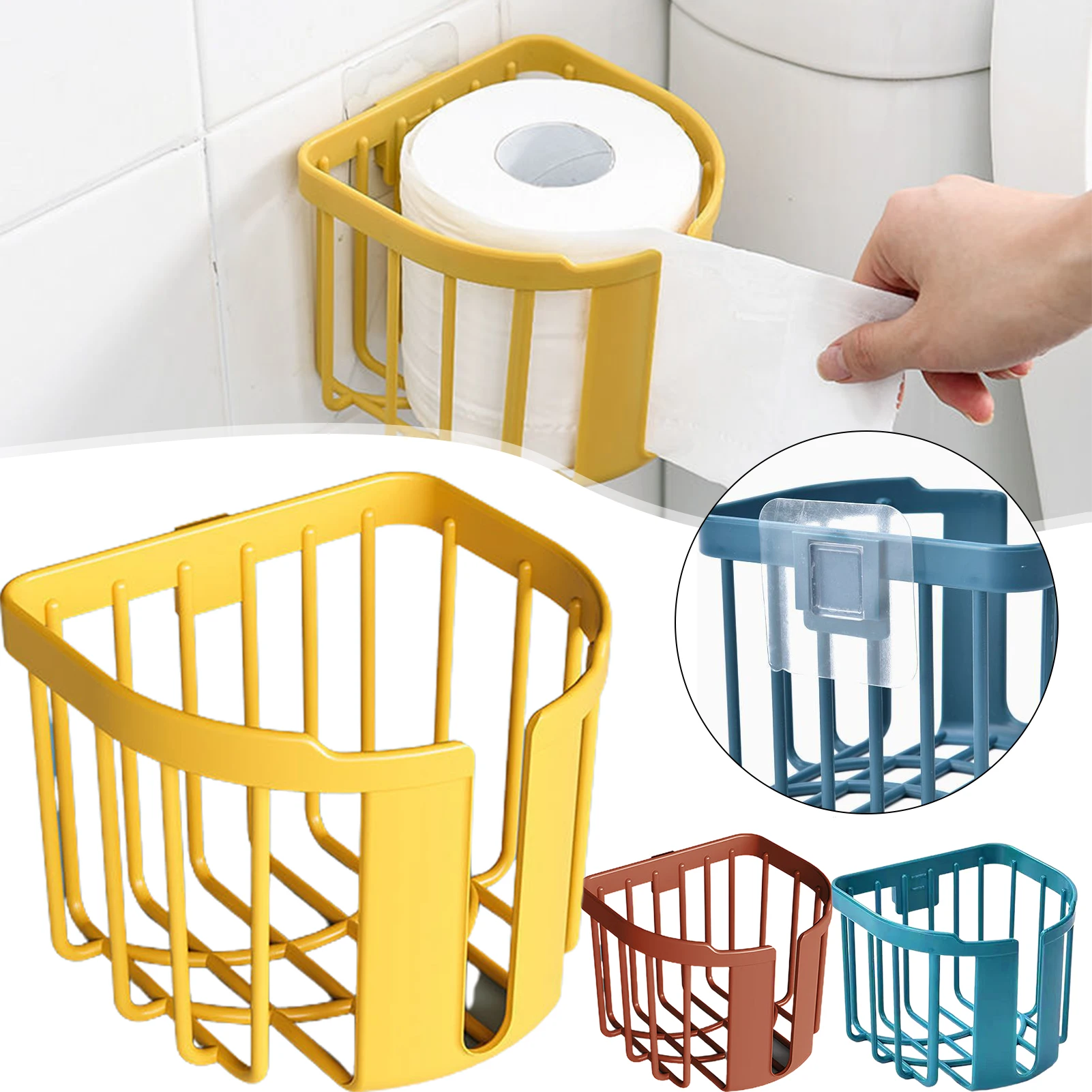 Wall-mounted Paper Rack Items Storage Box Round Paper Rack Rolling Paper Shelf Portable Drainage Organizer Rack Hollow In Stock