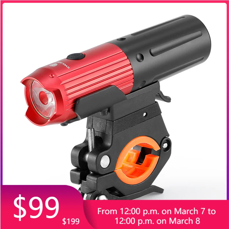 

STLF Super Bright 450 Lumen LED Front Light for Mountain Bikes Aluminum Type-C 2600mAh 7W Waterproof IPX4 Headlights for Night R