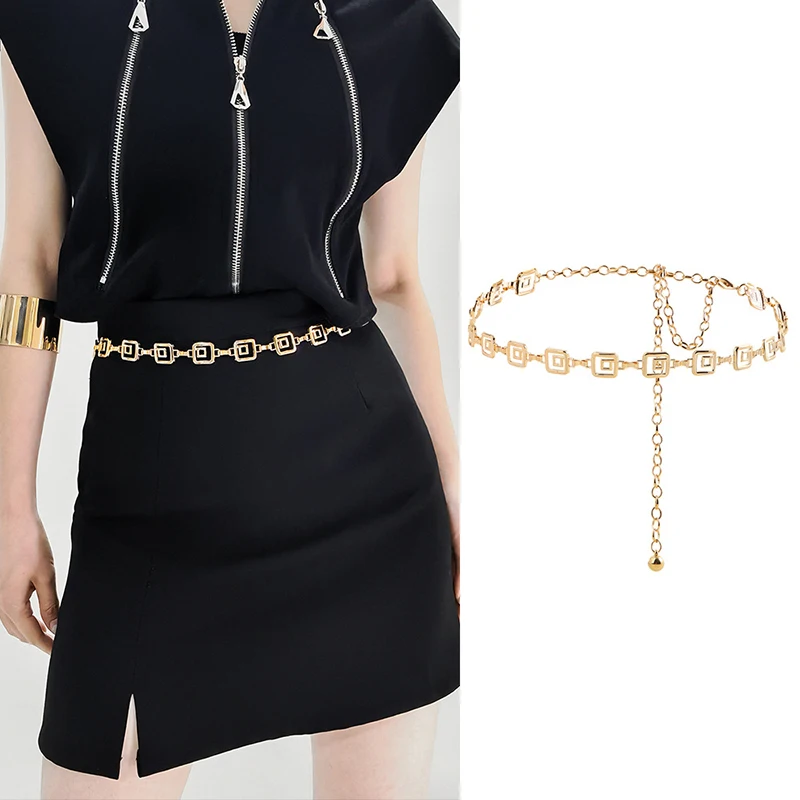 Metal Waist Chain Long Tassel Waist Chain Belt Dress Decorative Chain Ins Style Adjustable Waist Belt