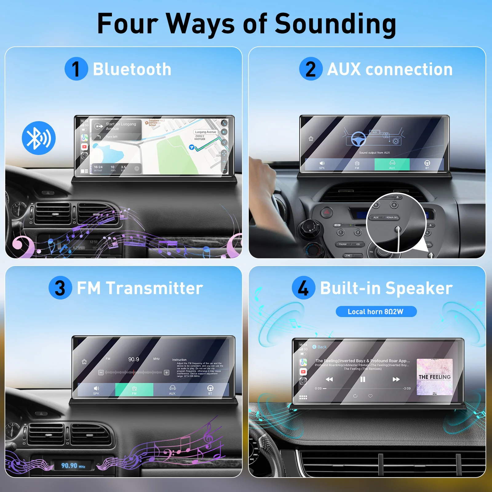 XGODY 11.3 بوصة شاشة لمس محمولة لاسلكية CarPlay Android Auto FM راديو السيارة ستيريو GPS
