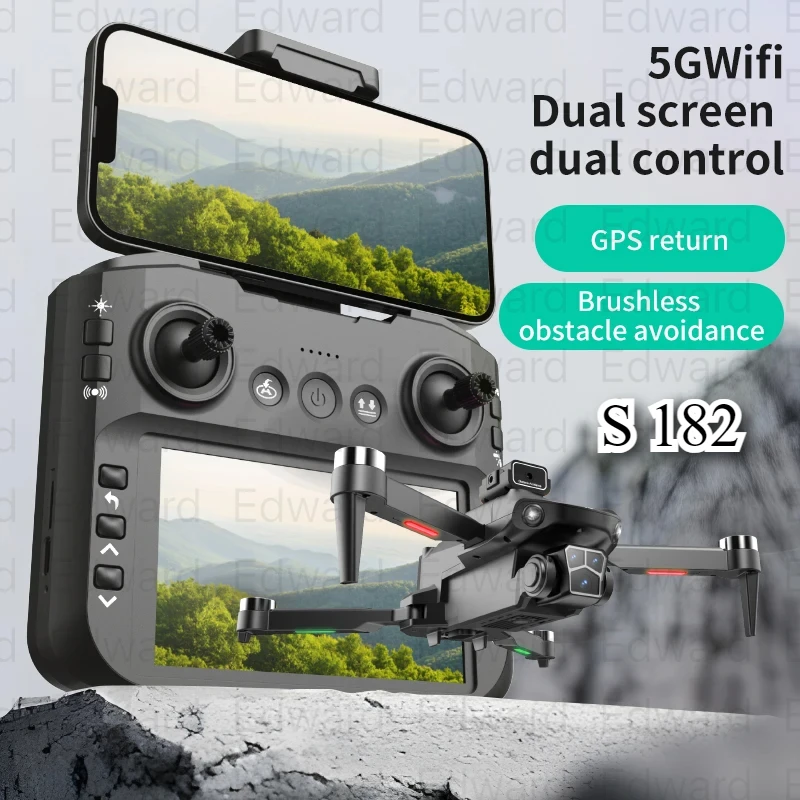 2024 Edward new S182MAX professional brushless 4.5-inch large screen display GPS optical flow obstacle avoidance 8k