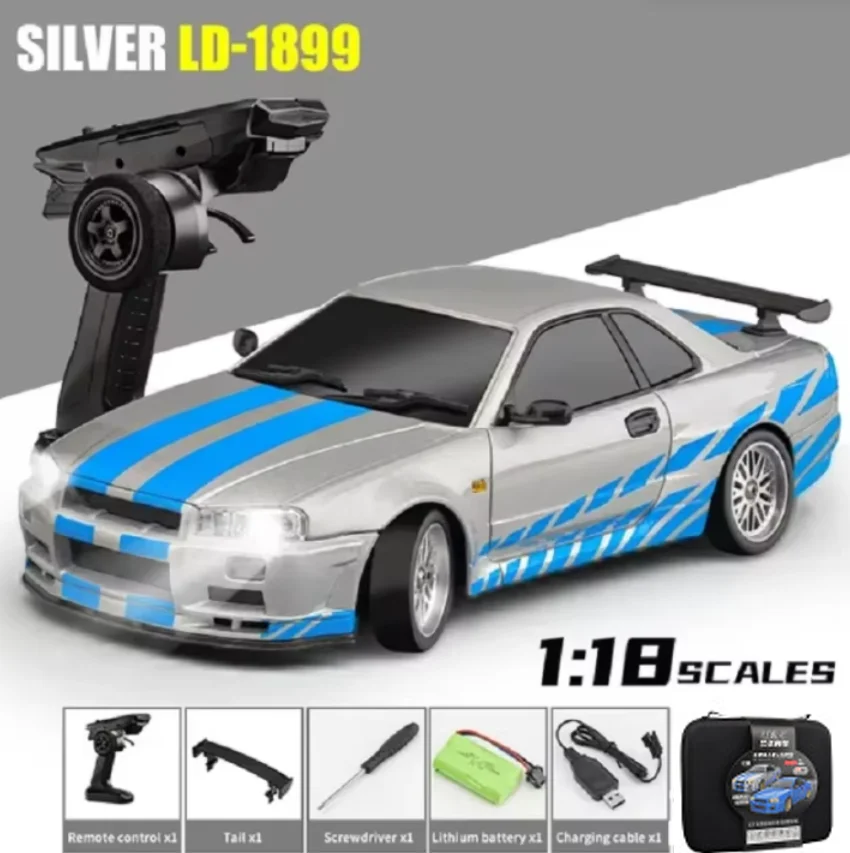 LD1899 LD1898 911 1/18 RC Drifting Car GTR 2.4GHz RWD with