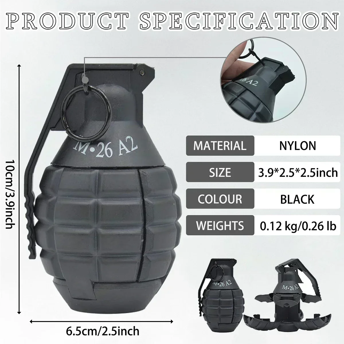 JToys Model Toy Spring Powered Impact Battle Games Tactcial Airsoft Paintball Tactical Refillable Grenade Toy CS Hand Grenades