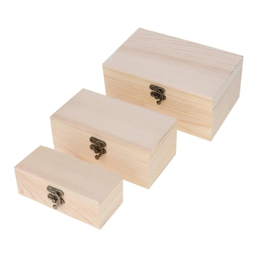 Wood Jewelry Organizer Boxes Three Sizes Gift Packing Cases for Necklace Bracelet Earring Coin Storage