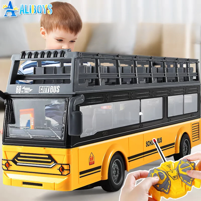 

1/30 RC Bus Double Decker School Bus Remote Control Ambulance Car Sightseeing Tour Bus Electric Vehicle Model Kid Toy Party Gift