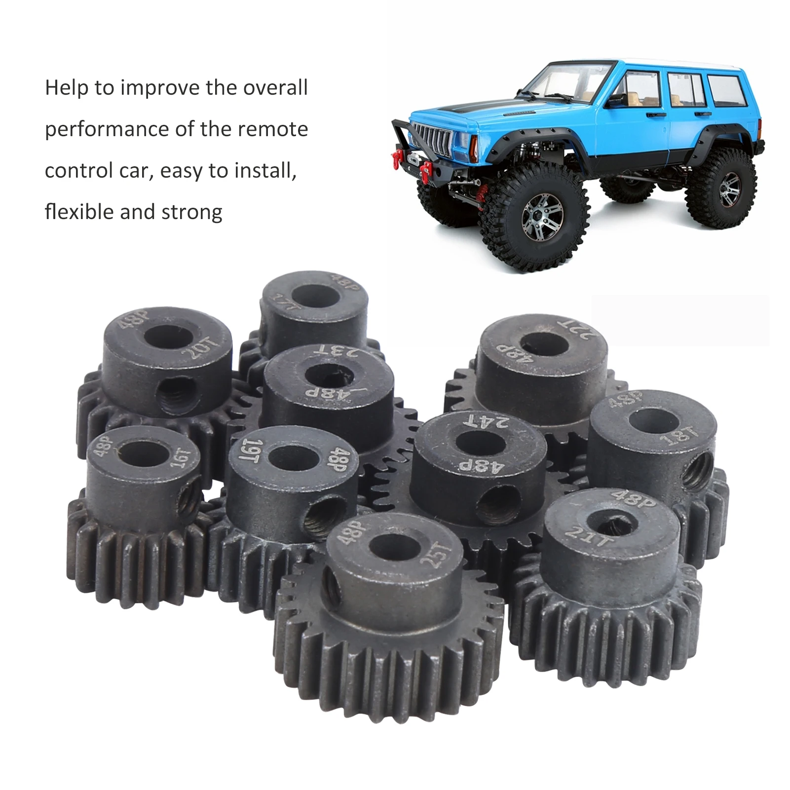 /Set 16T‑25T 7075 48P Steel RC Car Motor Gear Pinion for 1/8 1/10 Brushless Motor 16T‑25T Motor Gear Steel Motor Pinion