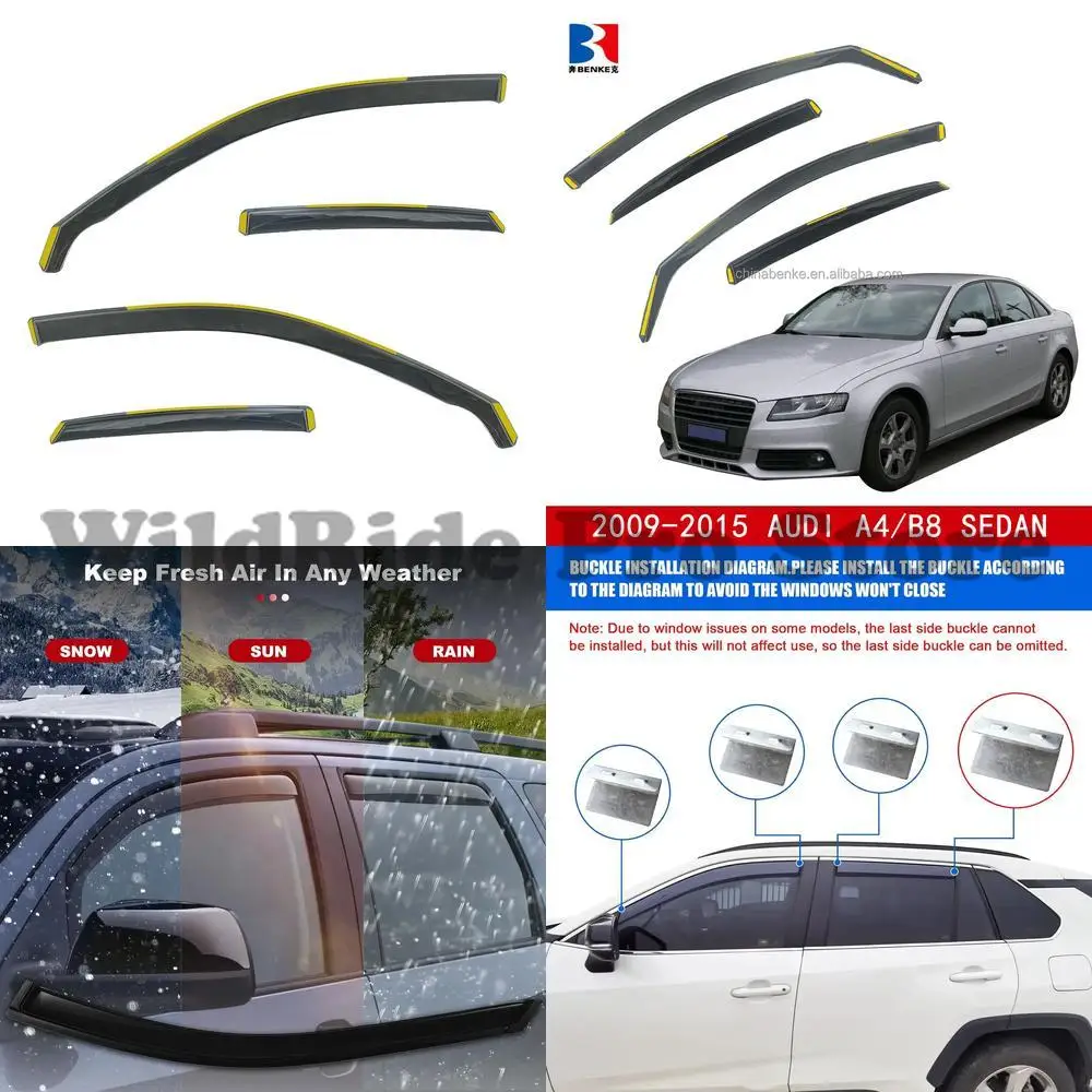 

1 комплект для Audi A4 B8 Sedan 2009 2015, защита от дождя, дефлектор вентиляционного окна