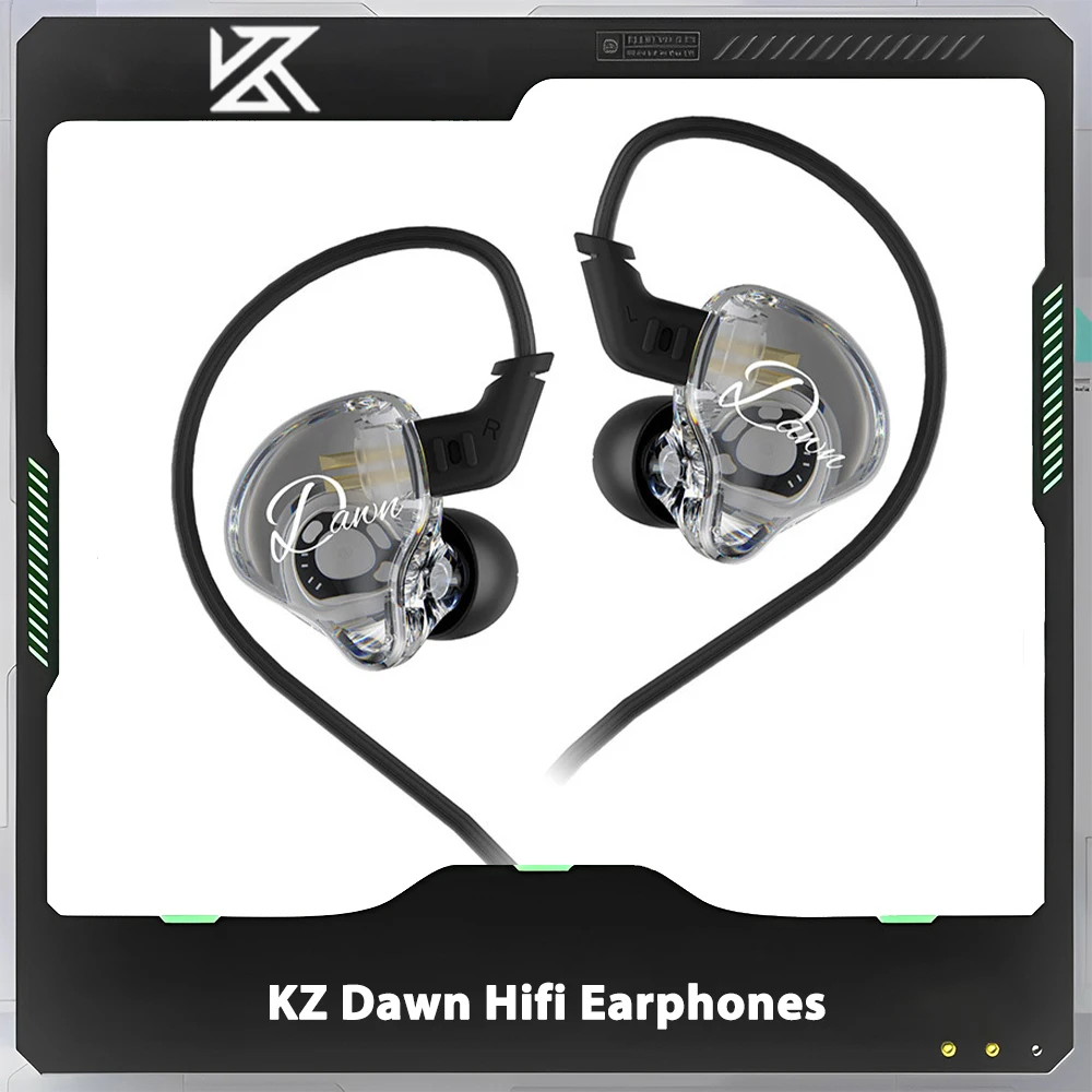 KZ Dawn Hifi Earphones With 10mm Large-Diameter Dynamic Driver Pure Sound Quality In-Ear Custom Gaming Headset Earbuds Gift