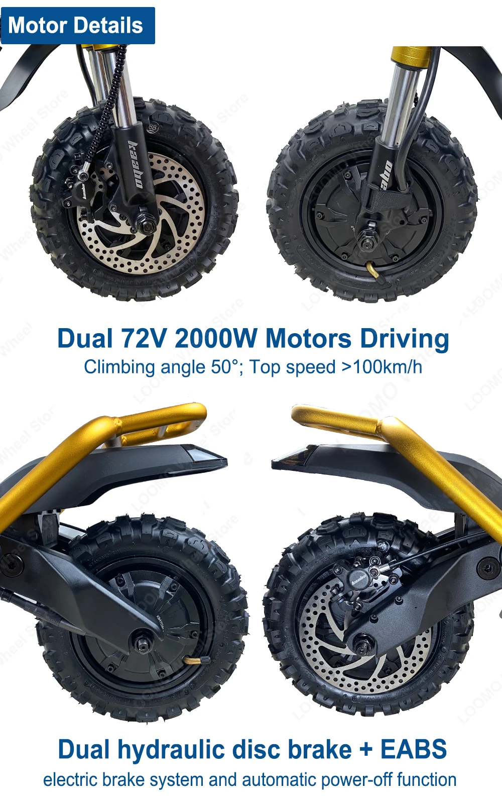 STLF 2025 جديد كابو وولف سكوتر 100 كم/ساعة قوية الأكثر عصرية 72 فولت 28ah 8000 واط كابو وولف كينغ 11 الذهب سكوتر كهربائي #5