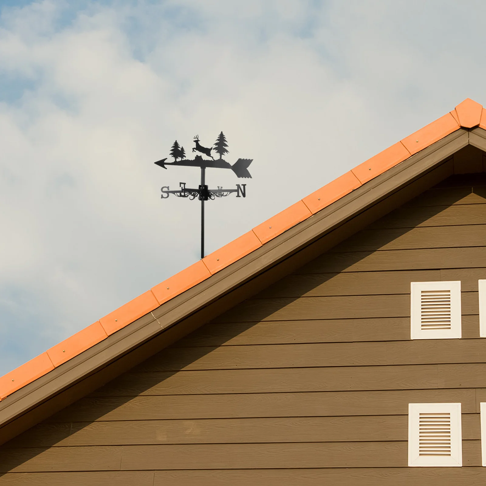 Windfahne für den Außenbereich, Wetterfahnen für Hof, Boden, Wetterfahne, schmiedeeiserne Richtungsanzeigen aus Metall