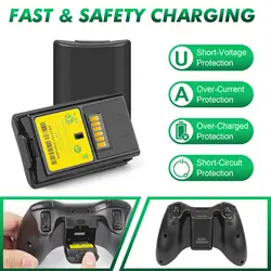 2pcs 4800mah Rechargeable Battery Pack Charger Cable Dock For Xbox 360 Wireless Controller