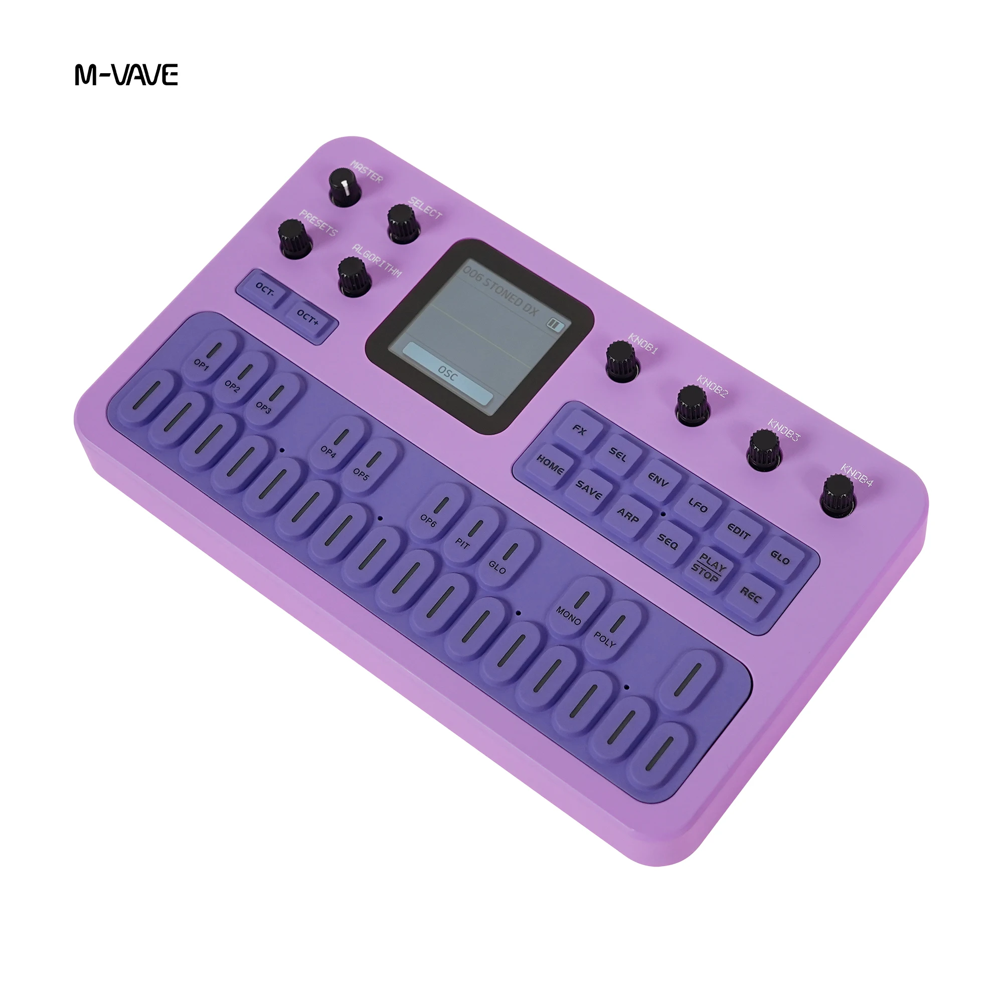 M-Vave New Fm-1 Effect Pedal PurpleFm1 Bluetooth Synthesizer 12h Battery 6-Operator Speaker 32-Algorithm 128 Preset Built-In