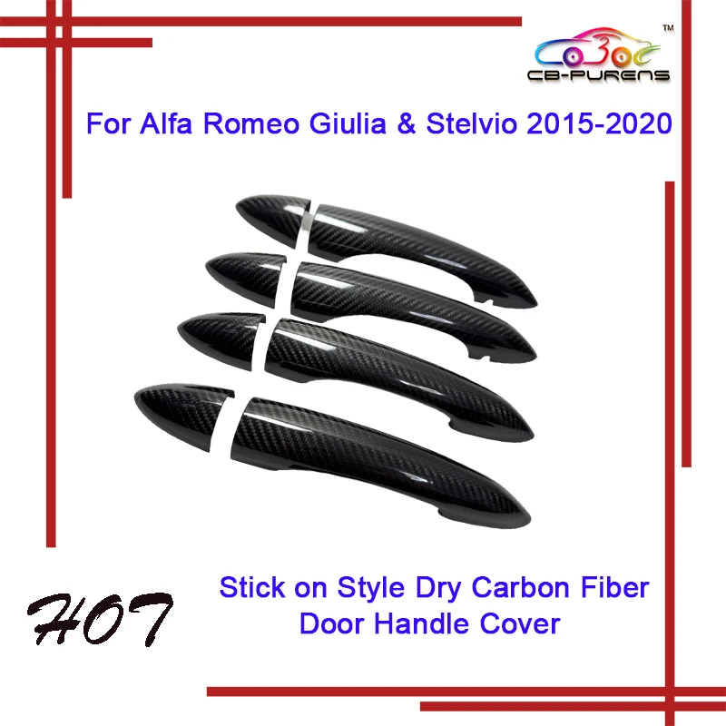 

2015-2020 для Alfa Romeo Giulia и Stelvio, автомобильные аксессуары, LHD/RHD, 4-дверная ручка, крышка, стиль, настоящее сухое углеродное волокно