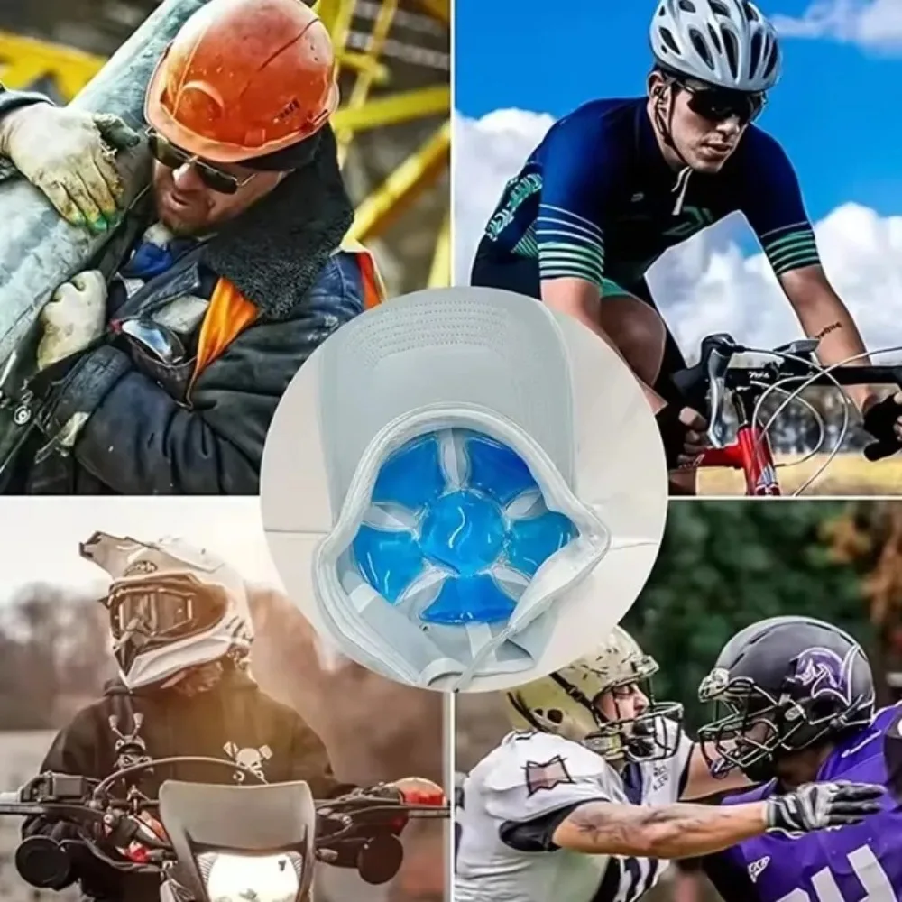 

Портативный синий гелевый пакет со льдом из ПВХ, легкая гибкая охлаждающая подставка, регулируемый многоразовый холодный компресс для шлемов и шапок