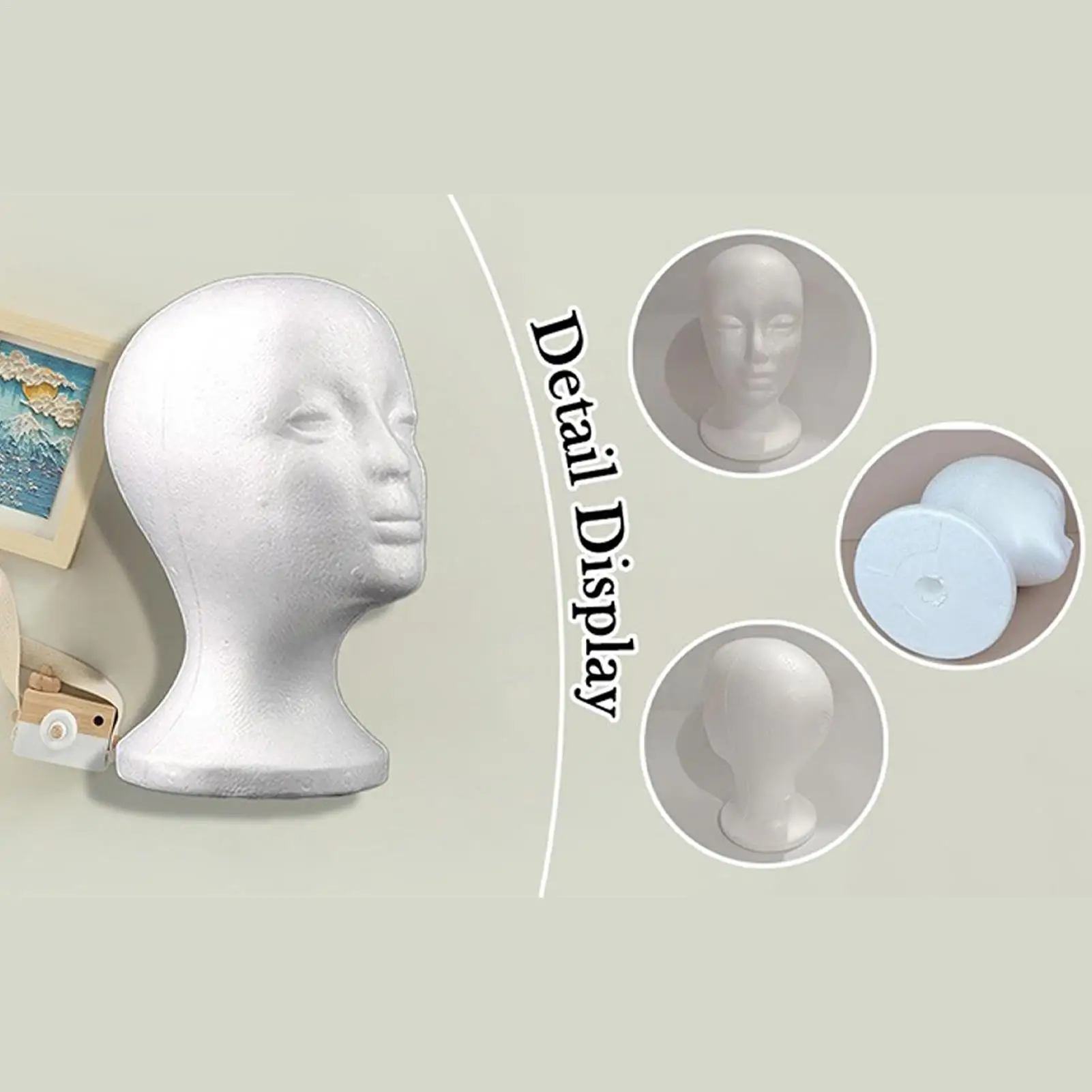 عارضة أزياء برأس إسفنجية للنساء لتصفيف الشعر المستعار ومستلزمات التجميل وإكسسوارات رف العرض للسفر وصالونات التجميل للمبتدئين #6