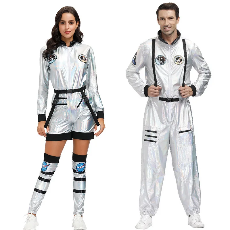 

loween Astronaut Space Suit Men's Women's Par Cosplay Flng Space Rover Earth Costume Couple Theme Outerwear